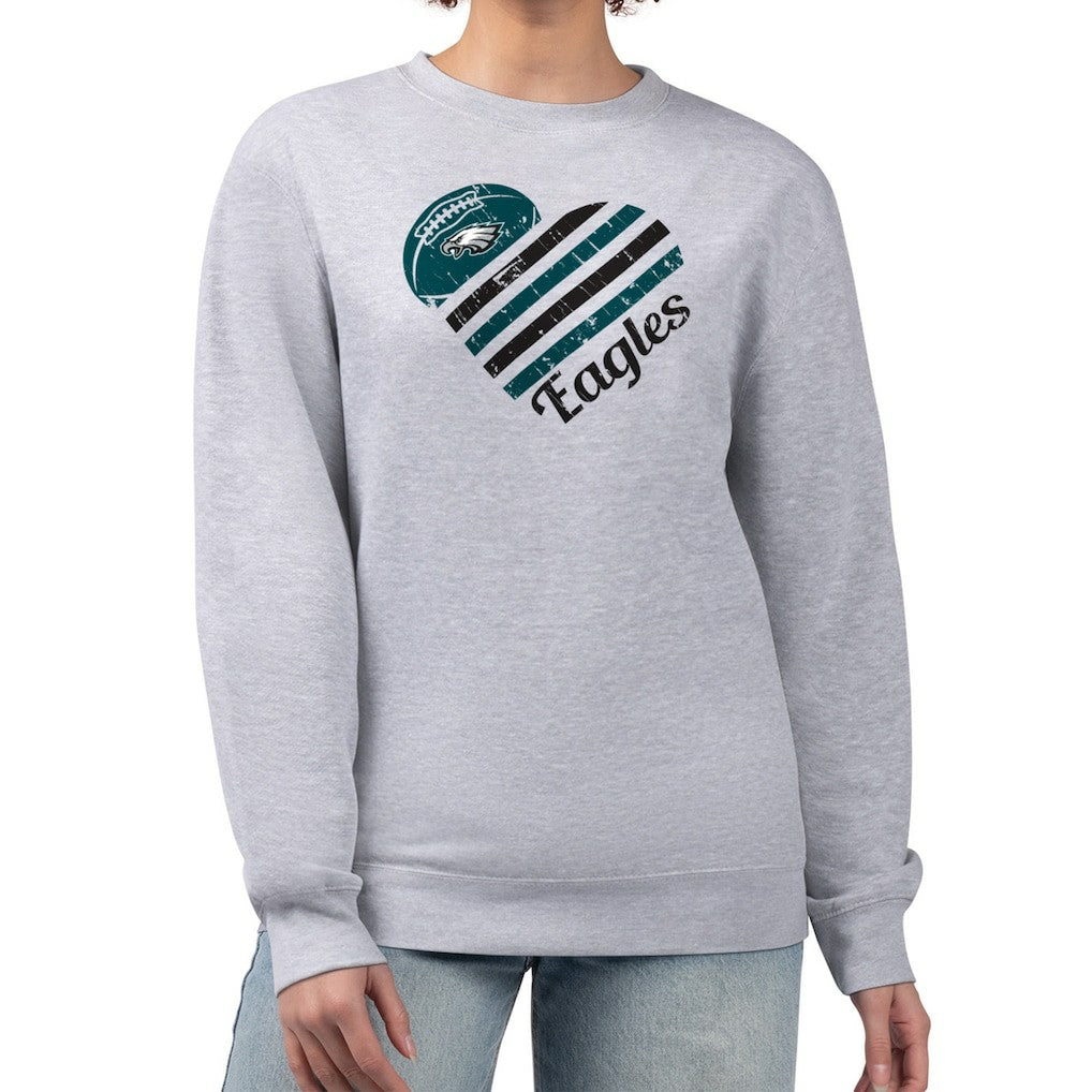 G-III 4Her by Carl Banks Women's Heart Graphic Fleece Pullover Sweatshirt - Philadelphia Eagles Pullover