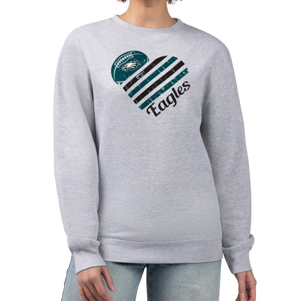 G-III 4Her by Carl Banks Women's Heart Graphic Fleece Pullover Sweatshirt - Philadelphia Eagles Pullover