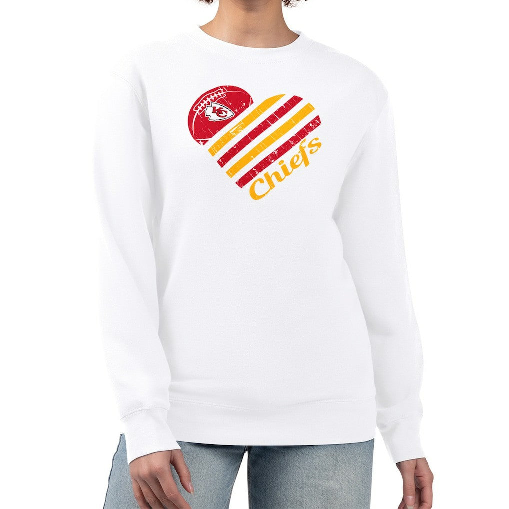 G-III 4Her by Carl Banks Women's Heart Graphic Fleece Pullover Sweatshirt - Kansas City Chiefs Pullover
