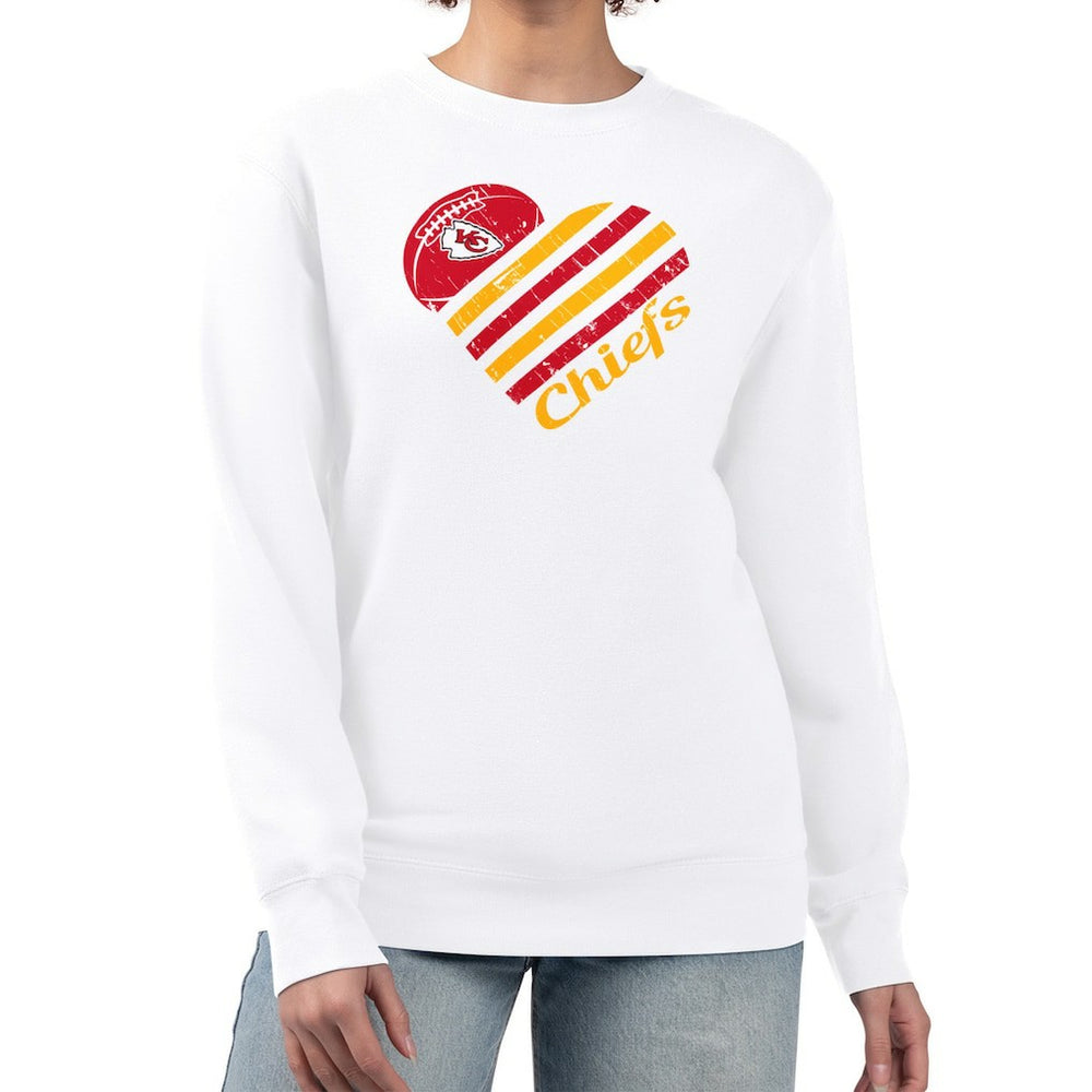 G-III 4Her by Carl Banks Women's Heart Graphic Fleece Pullover Sweatshirt - Kansas City Chiefs Pullover
