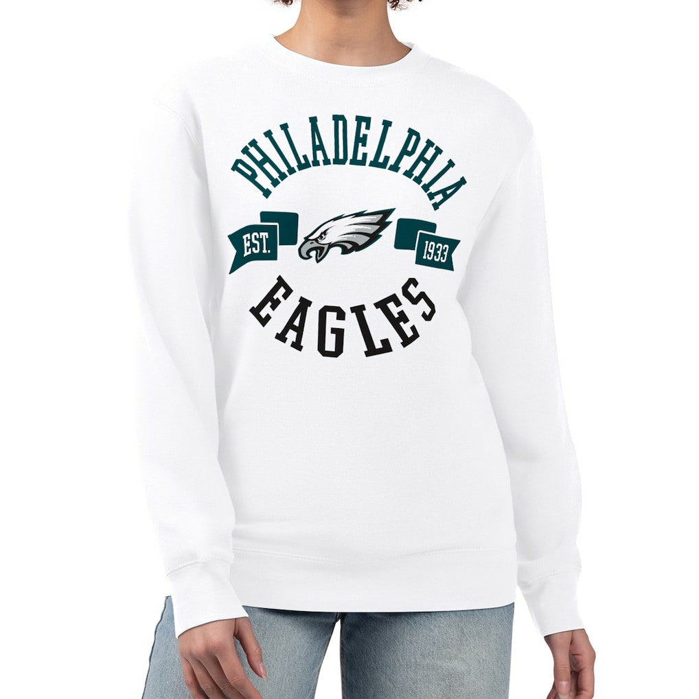G-III 4Her by Carl Banks Women's Large Team Graphic Fleece Pullover Sweatshirt - Philadelphia Eagles Pullover