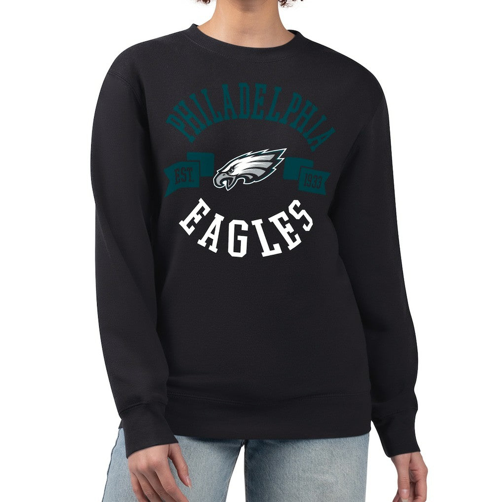 G-III 4Her by Carl Banks Women's Large Team Graphic Fleece Pullover Sweatshirt - Philadelphia Eagles Pullover