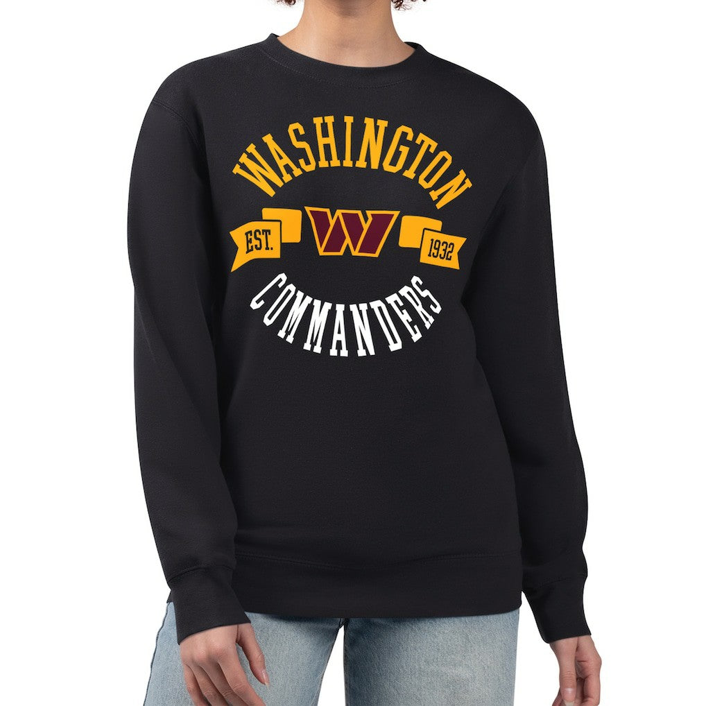 G-III 4Her by Carl Banks Women's Large Team Graphic Fleece Pullover Sweatshirt - Washington Commanders Pullover