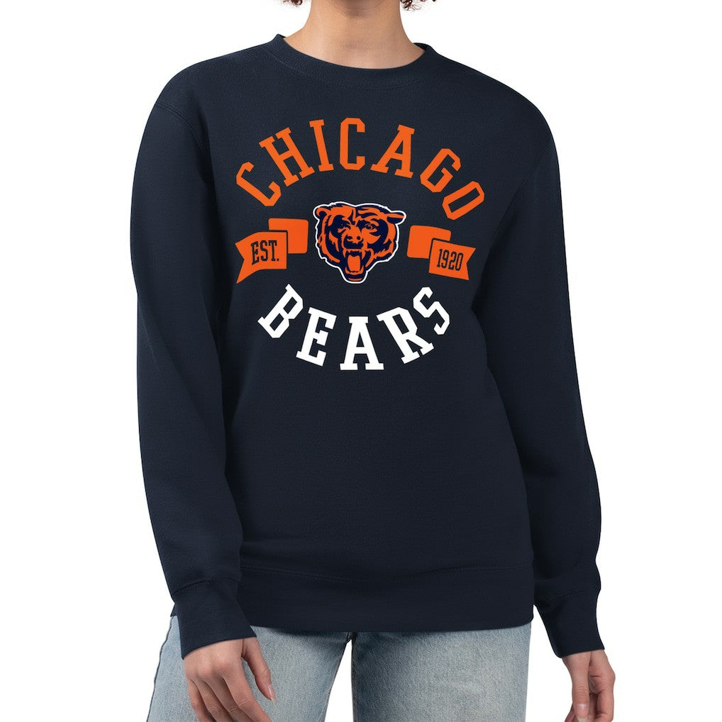 G-III 4Her by Carl Banks Women's Large Team Graphic Fleece Pullover Sweatshirt - Chicago Bears Pullover