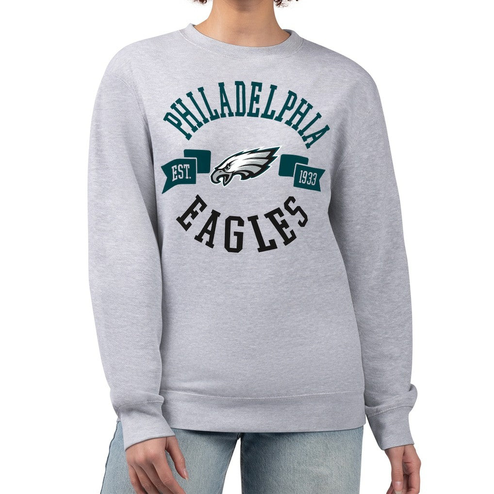 G-III 4Her by Carl Banks Women's Large Team Graphic Fleece Pullover Sweatshirt - Philadelphia Eagles Pullover