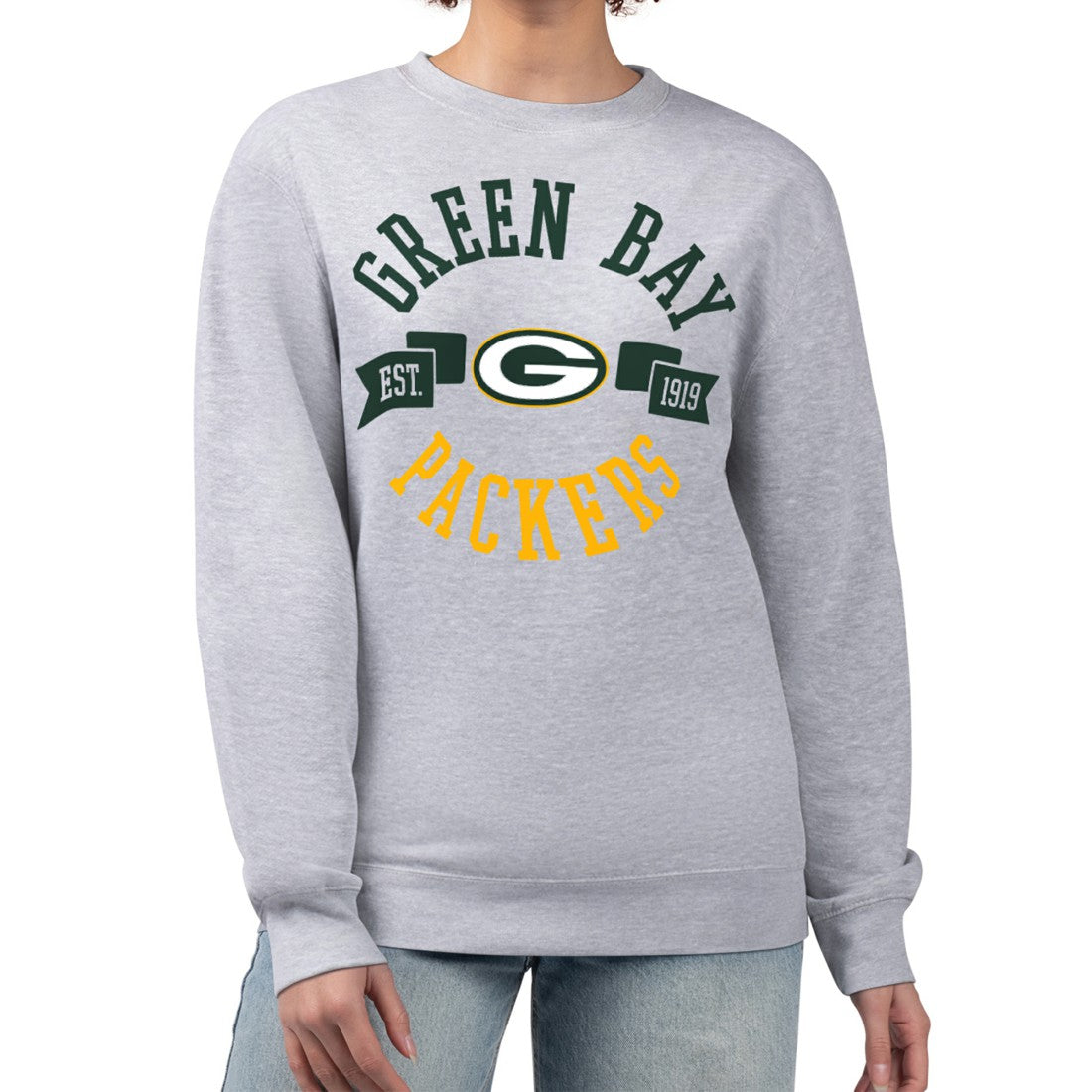 G-III 4Her by Carl Banks Women's Large Team Graphic Fleece Pullover Sweatshirt - Green Bay Packers Pullover