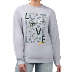G-III 4Her by Carl Banks Women's Lots of Love Graphic Fleece Pullover Sweatshirt - Green Bay Packers Pullover