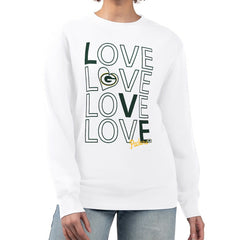 G-III 4Her by Carl Banks Women's Lots of Love Graphic Fleece Pullover Sweatshirt - Green Bay Packers Pullover