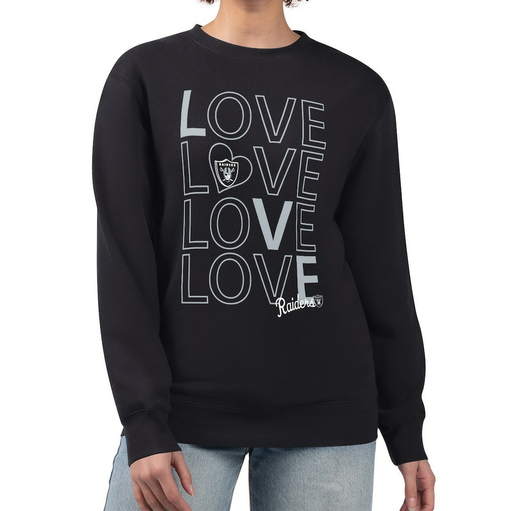 G-III 4Her by Carl Banks Women's Lots of Love Graphic Fleece Pullover Sweatshirt - Las Vegas Raiders Pullover