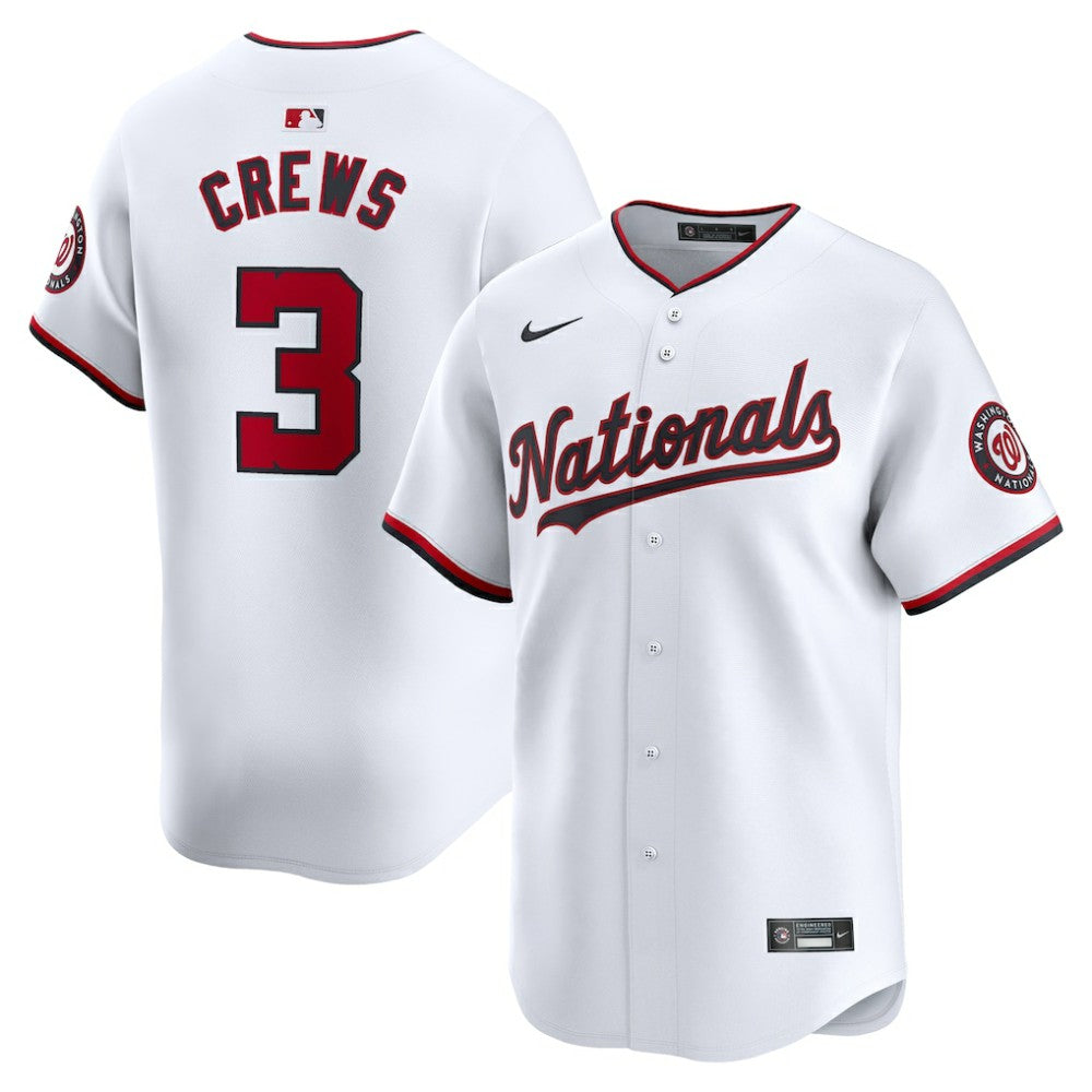 White Dylan Crews Washington Nationals Nike Home Limited Player Jersey