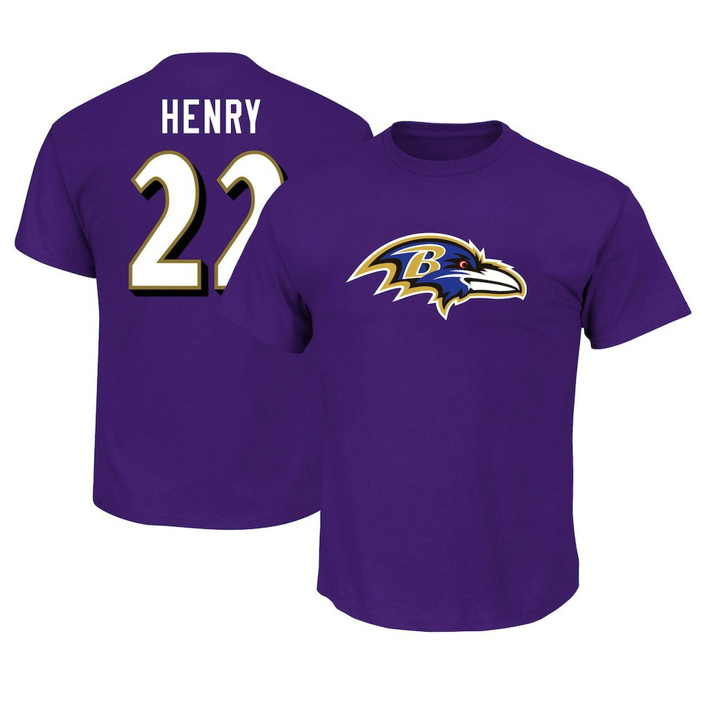 Derrick Henry  Big & Tall Player Name & Number T-Shirt - Baltimore Ravens T-shirts