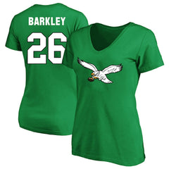 Saquon Barkley  Women's Plus Size Fair Catch Name & Number Scoop Neck T-Shirt - Philadelphia Eagles T-shirts
