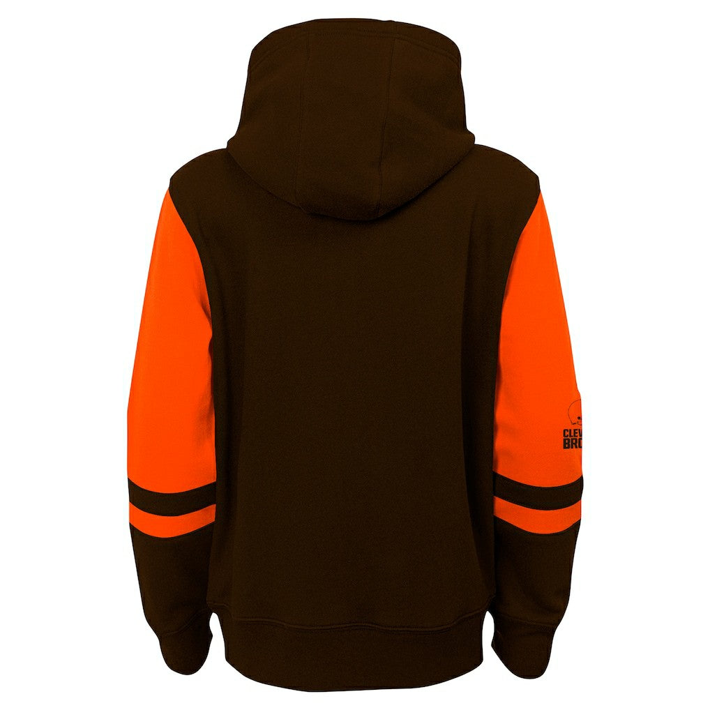 Youth Stadium Color-Block Full-Zip Hoodie - Cleveland Browns Hoodies