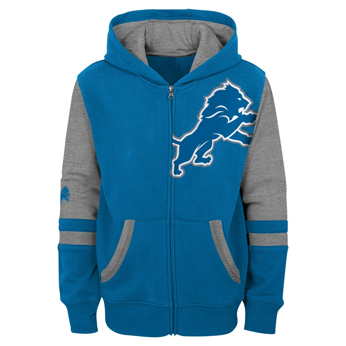 Youth Stadium Color-Block Full-Zip Hoodie - Detroit Lions Hoodies