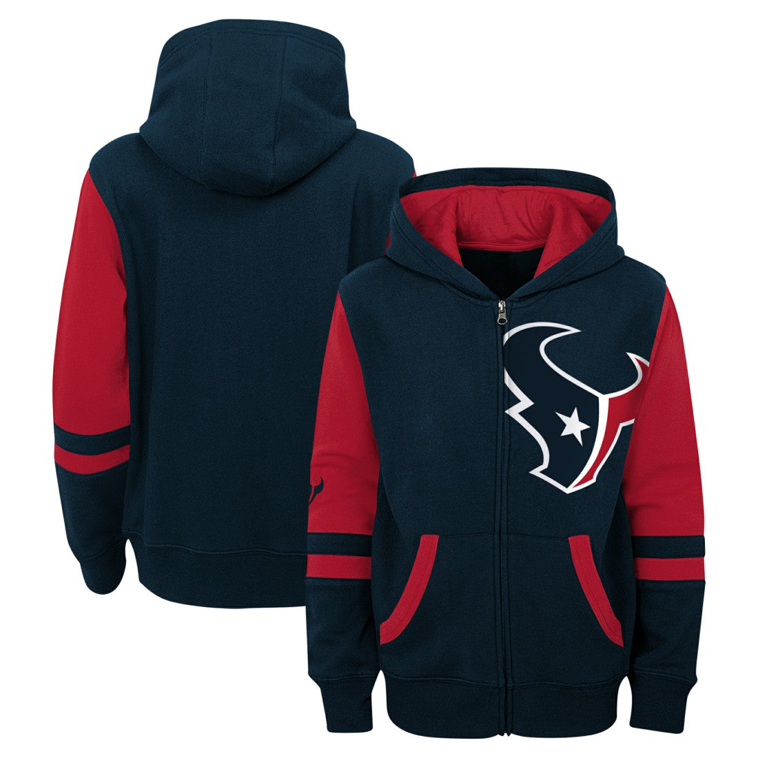 Preschool Stadium Color Block Full-Zip Hoodie - Houston Texans Hoodies