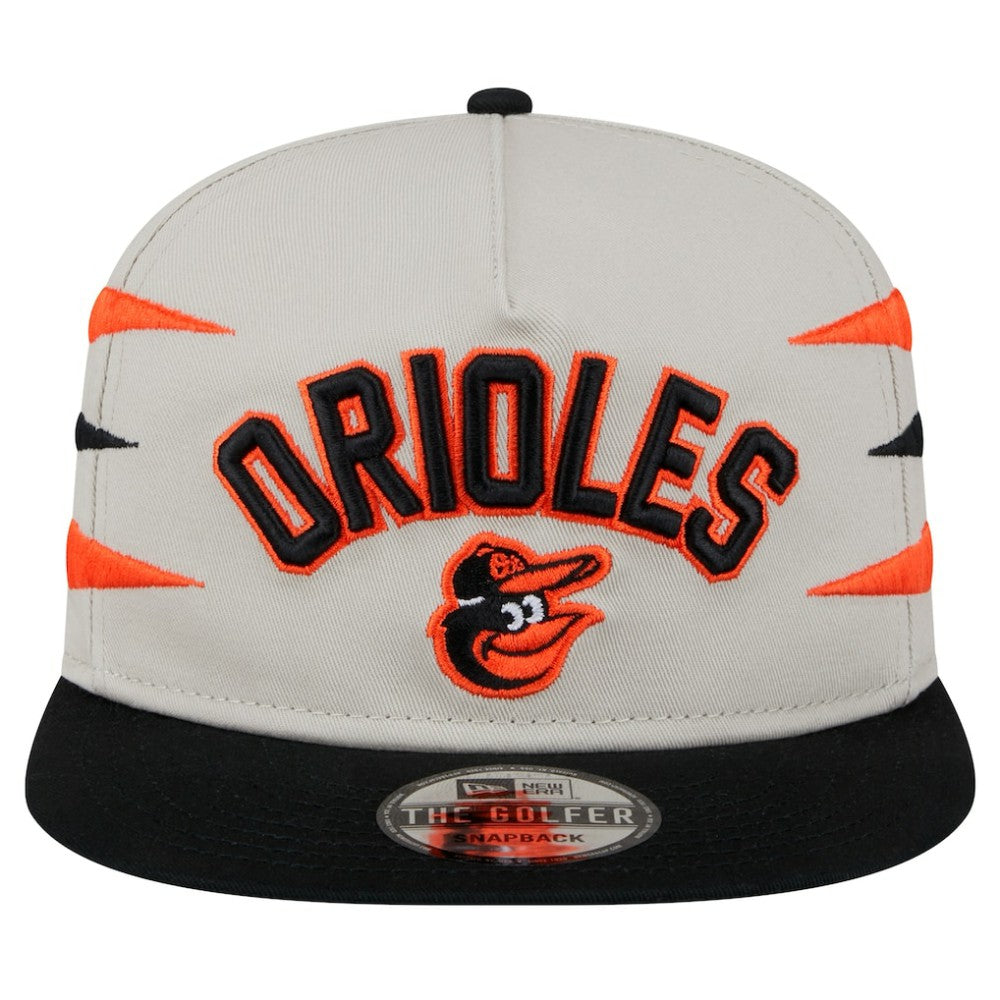 Cream Baltimore Orioles New Era Iron Golfer Snapback Hat