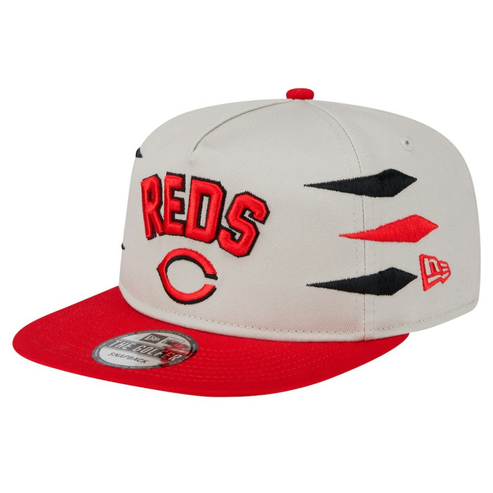 Cream Cincinnati Reds New Era Iron Golfer Snapback Hat