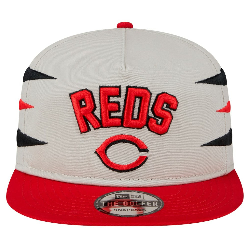 Cream Cincinnati Reds New Era Iron Golfer Snapback Hat
