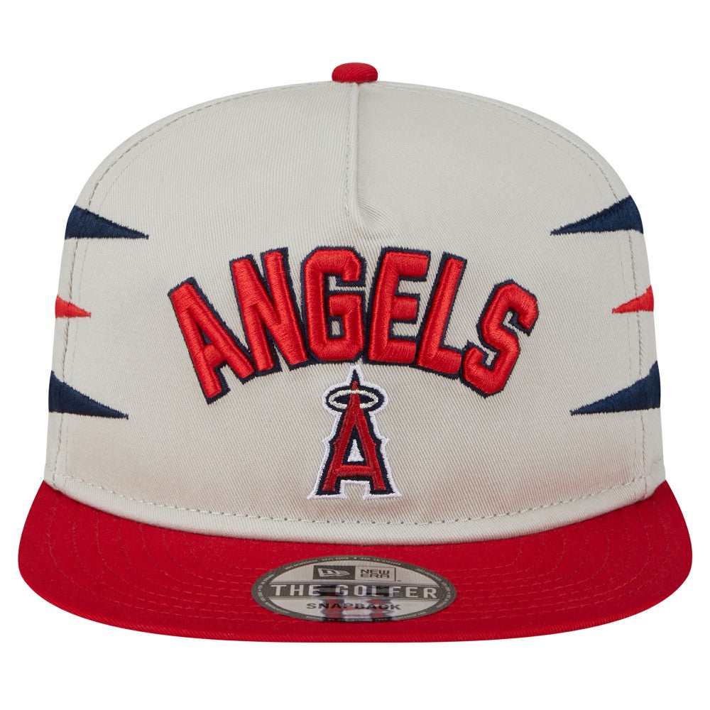 Cream Los Angeles Angels New Era Iron Golfer Snapback Hat