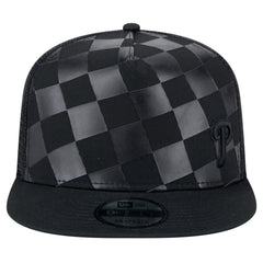 Black Philadelphia Phillies New Era Score Check 9FIFTY A-Frame Trucker Snapback Hat