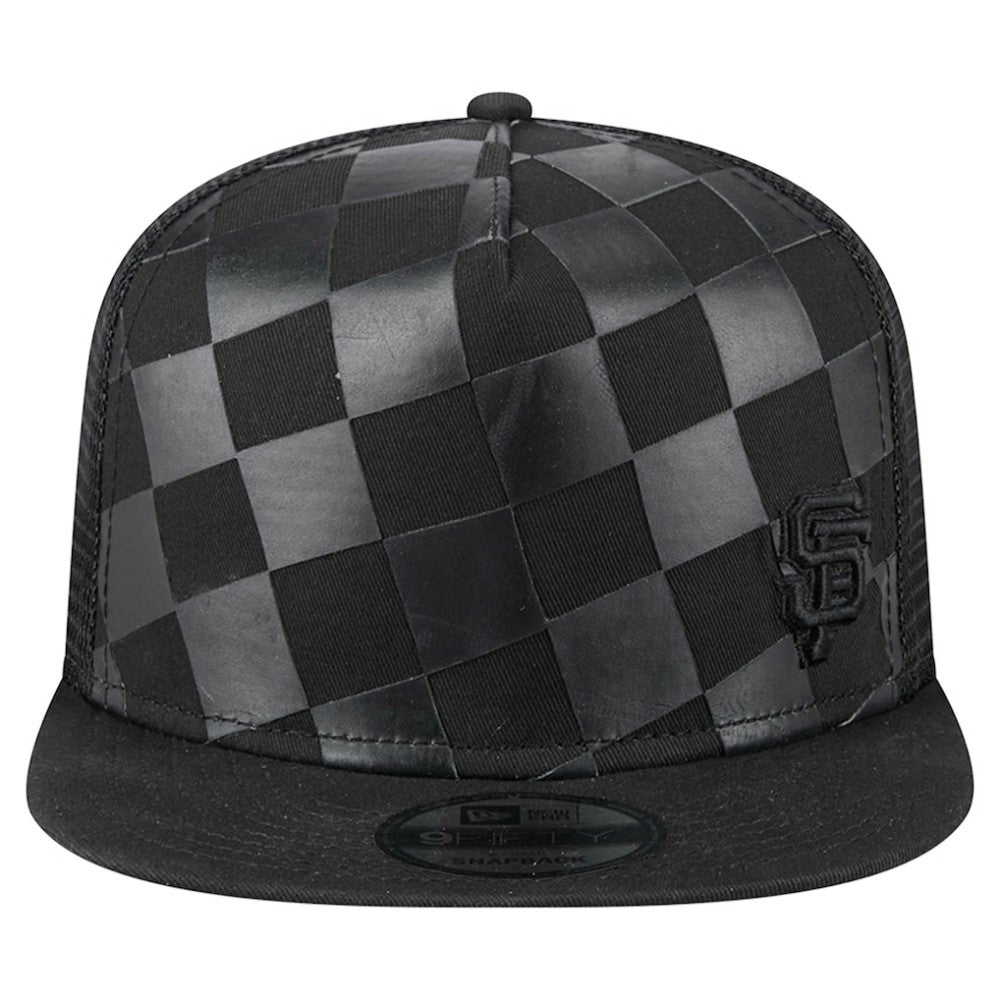 Black San Francisco Giants New Era Score Check 9FIFTY A-Frame Trucker Snapback Hat