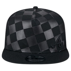 Black Atlanta Braves New Era Score Check A-Frame Trucker 9FIFTY Snapback Hat