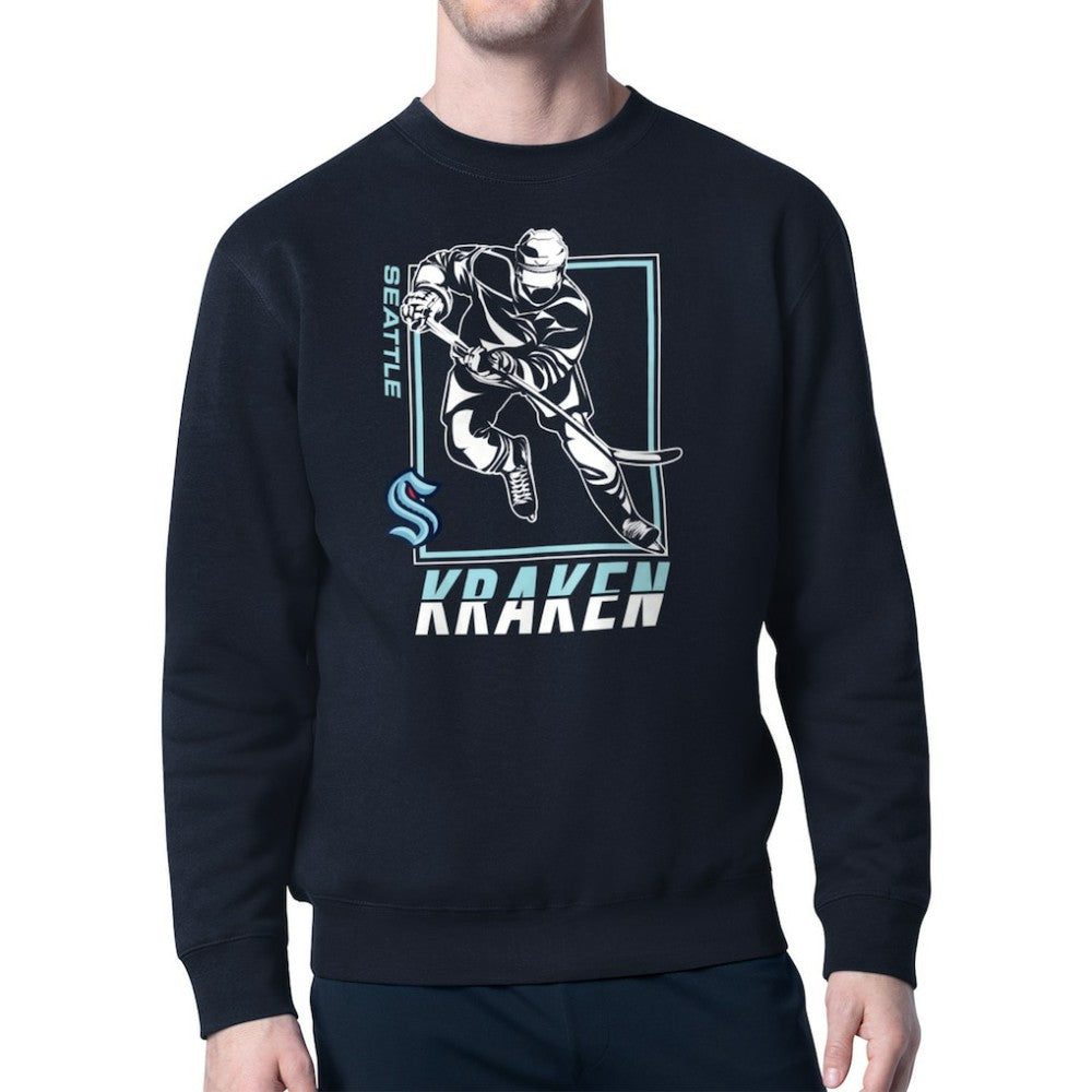 NHL Seattle Kraken Starter Player Grid Fleece Pullover Sweatshirt