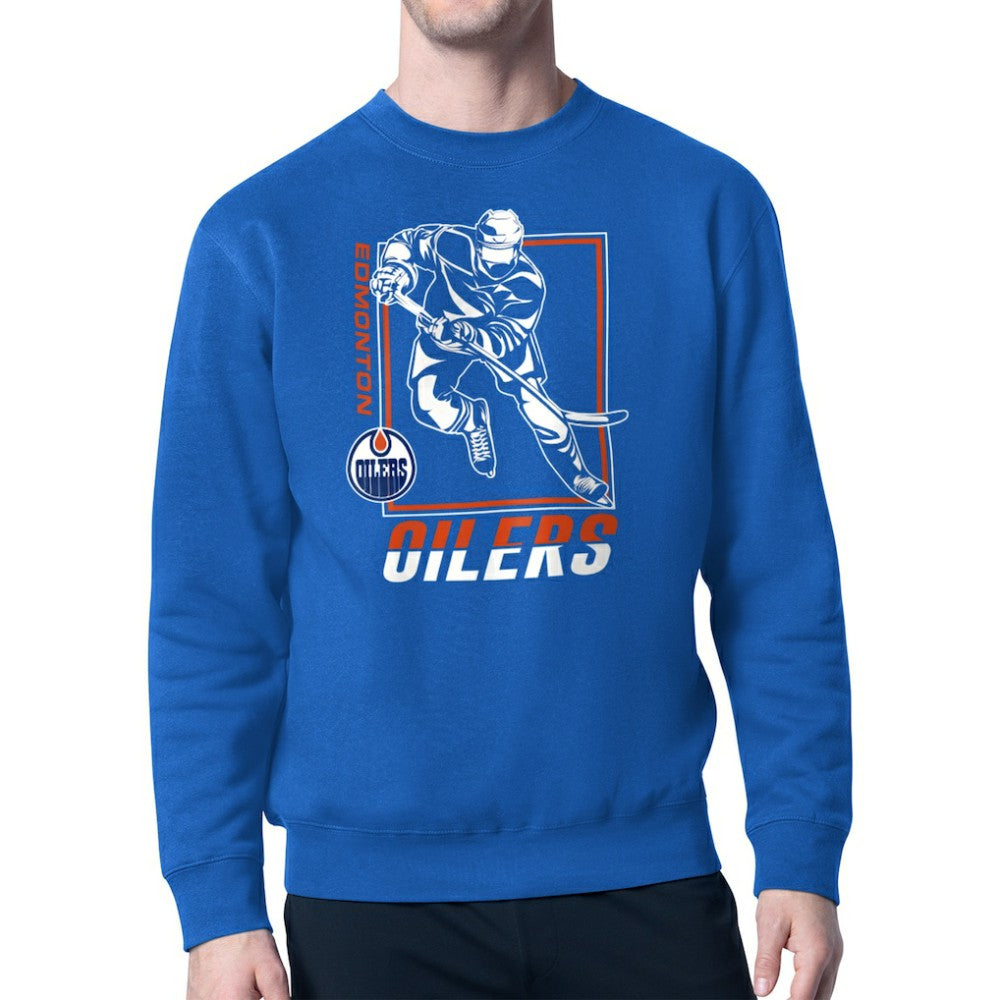 NHL Edmonton Oilers Starter Player Grid Fleece Pullover Sweatshirt