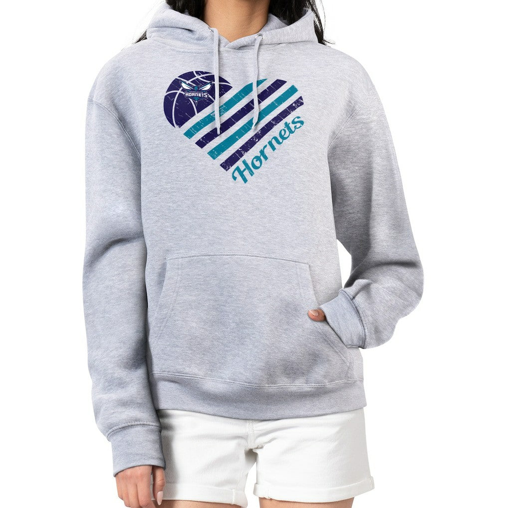 Charlotte Hornets G-III 4Her by Carl Banks Women's Heart Pullover Hoodie - Heather Gray online