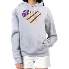 Los Angeles Lakers G-III 4Her by Carl Banks Women's Heart Pullover Hoodie - Heather Gray cheap