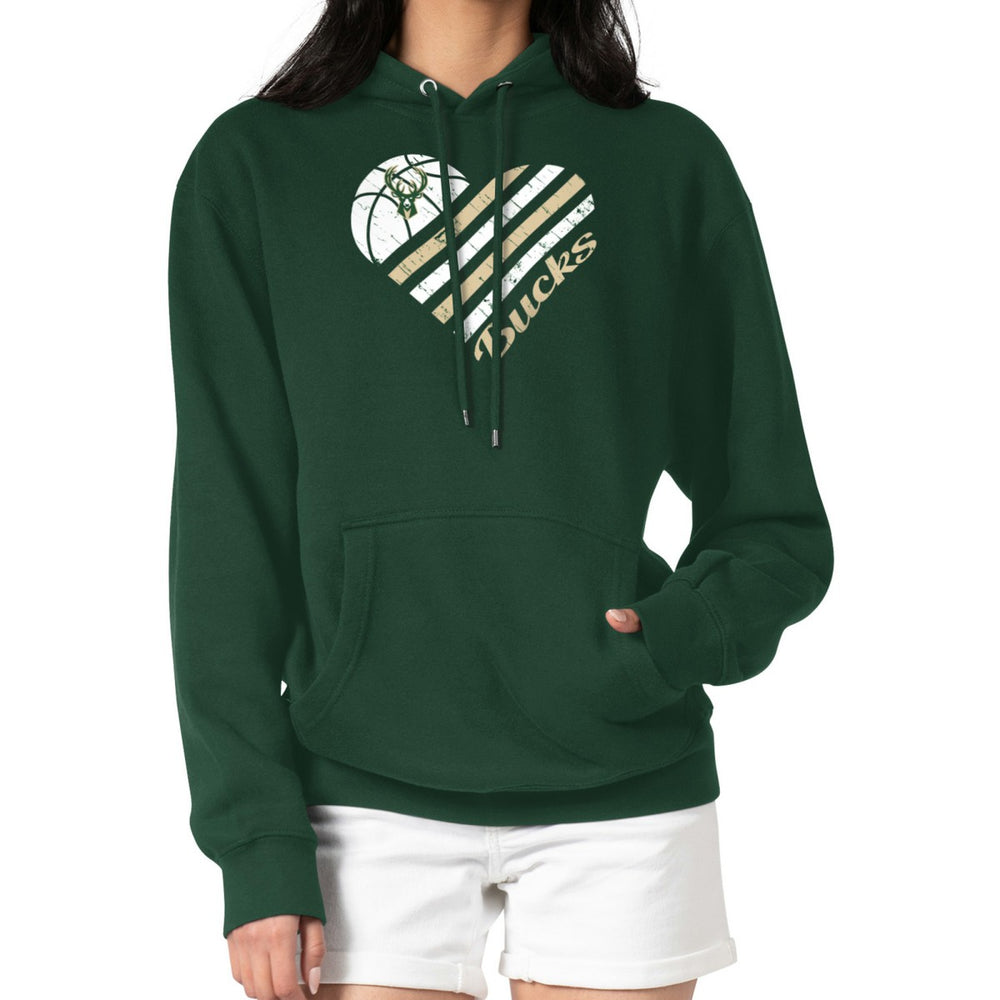 Milwaukee Bucks G-III 4Her by Carl Banks Women's Heart Pullover Hoodie - Green cheap