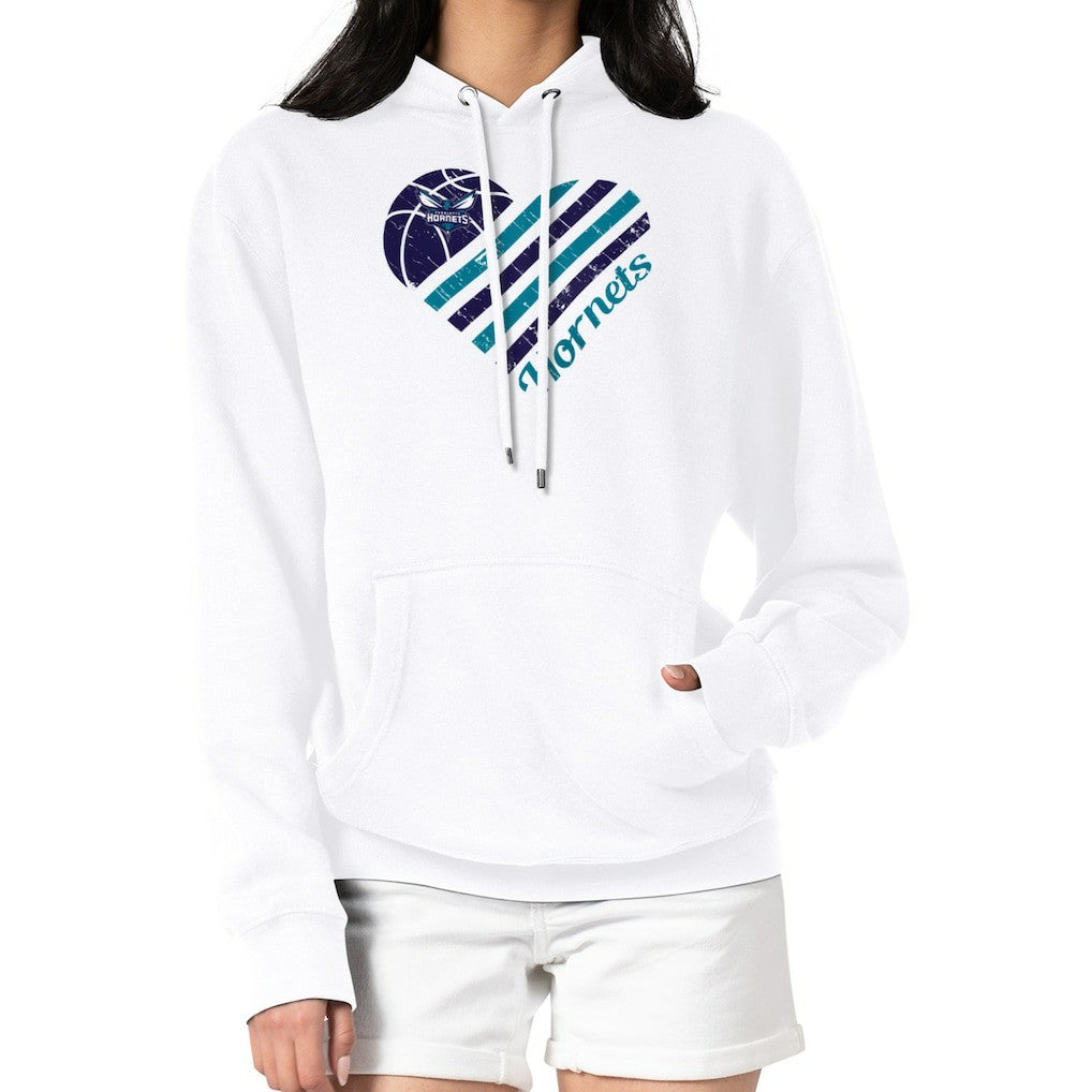 Charlotte Hornets G-III 4Her by Carl Banks Women's Heart Pullover Hoodie - White on sale