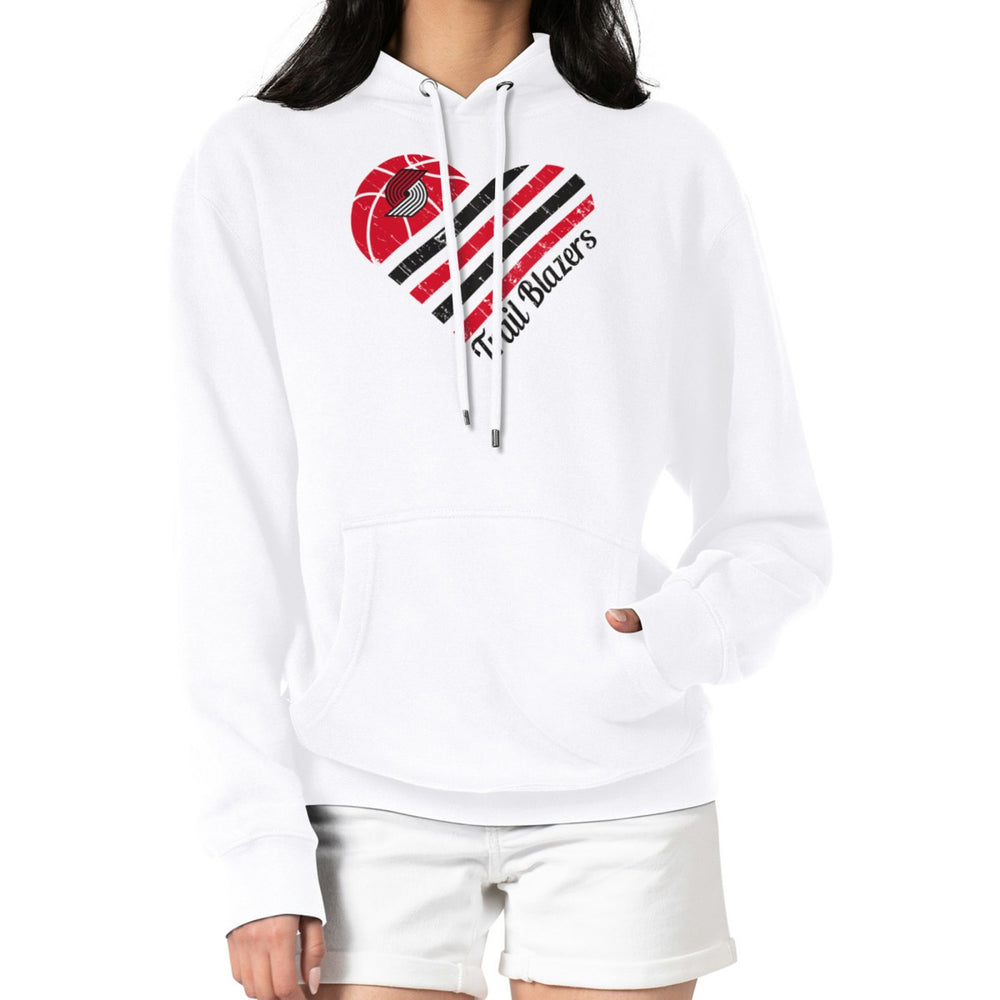 Portland Trail Blazers G-III 4Her by Carl Banks Women's Heart Pullover Hoodie - White outlet