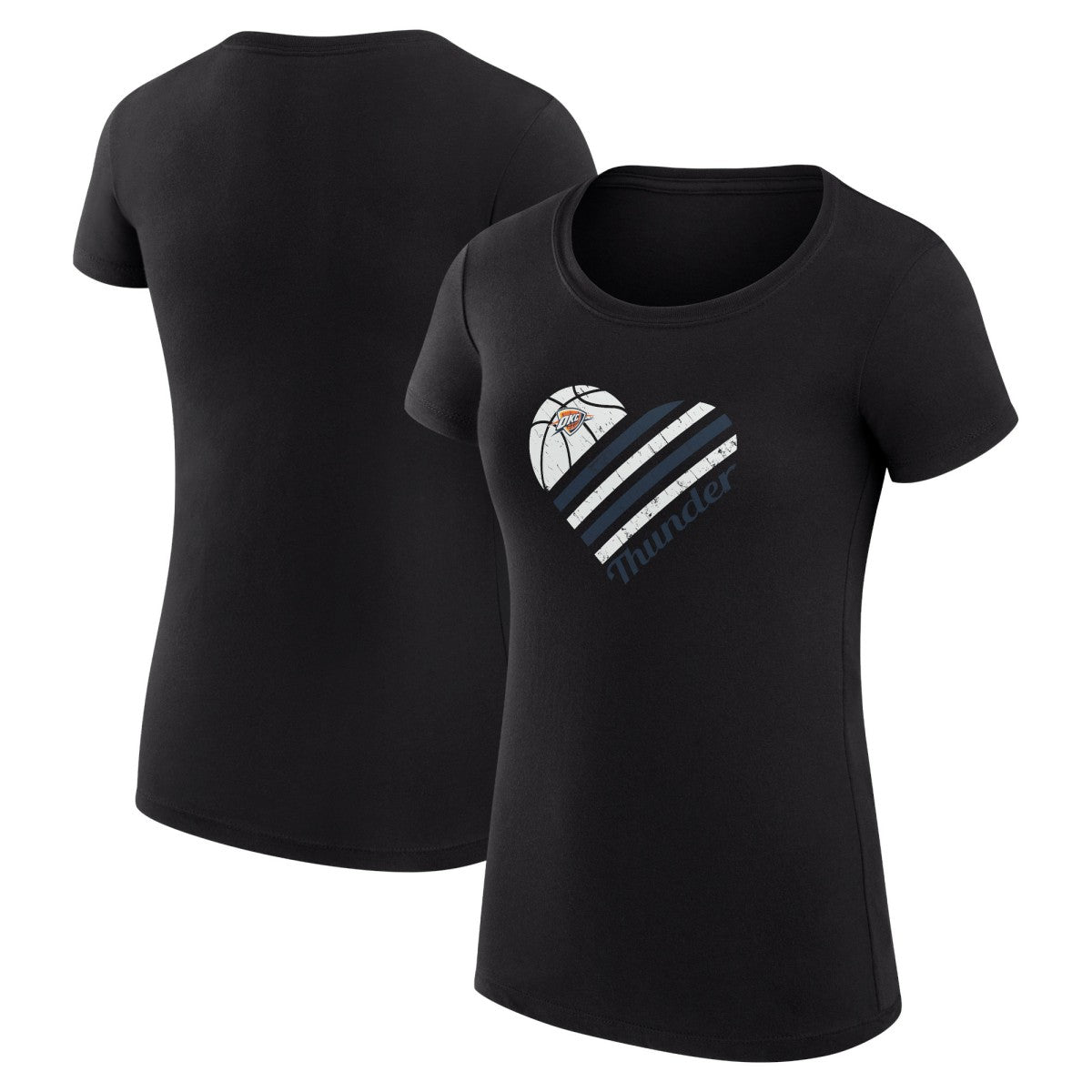 Oklahoma City Thunder G-III 4Her by Carl Banks Women's Super-Slim Fit Lightweight Heart T-Shirt