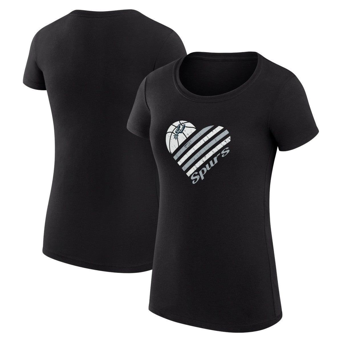 San Antonio Spurs G-III 4Her by Carl Banks Women's Super-Slim Fit Lightweight Heart T-Shirt