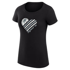 San Antonio Spurs G-III 4Her by Carl Banks Women's Super-Slim Fit Lightweight Heart T-Shirt