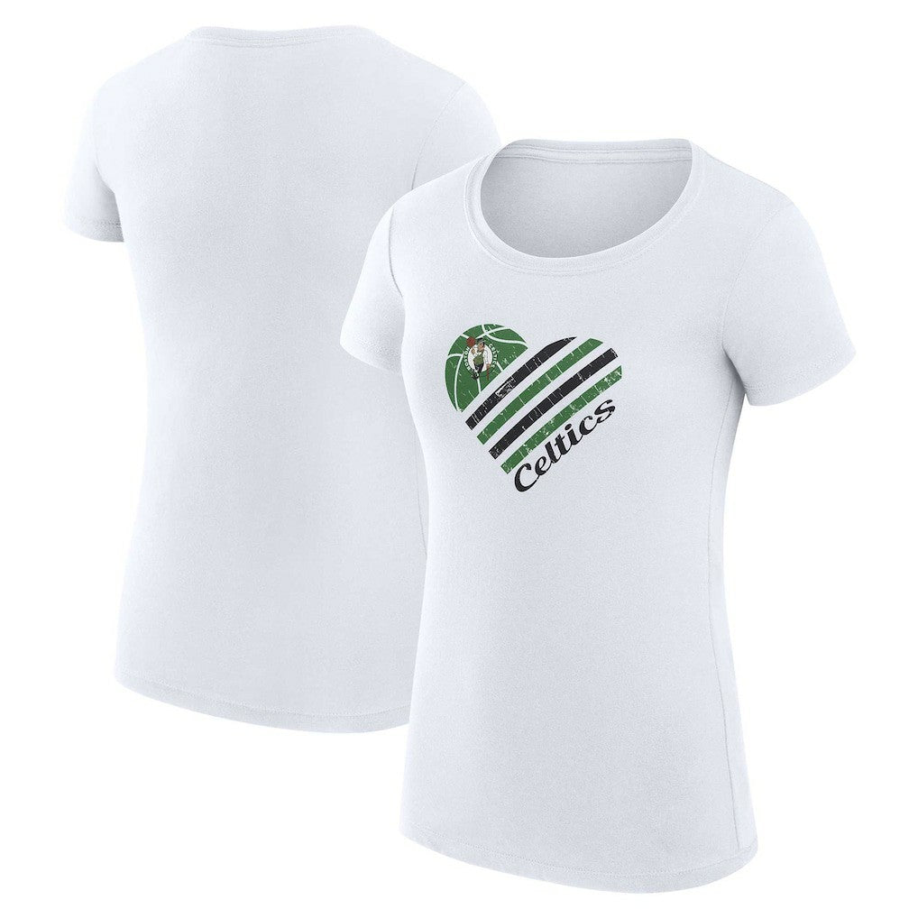 Boston Celtics G-III 4Her by Carl Banks Women's Super-Slim Fit Lightweight Heart T-Shirt