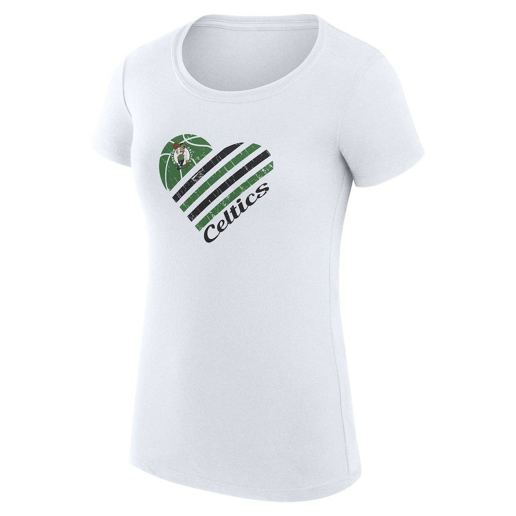 Boston Celtics G-III 4Her by Carl Banks Women's Super-Slim Fit Lightweight Heart T-Shirt