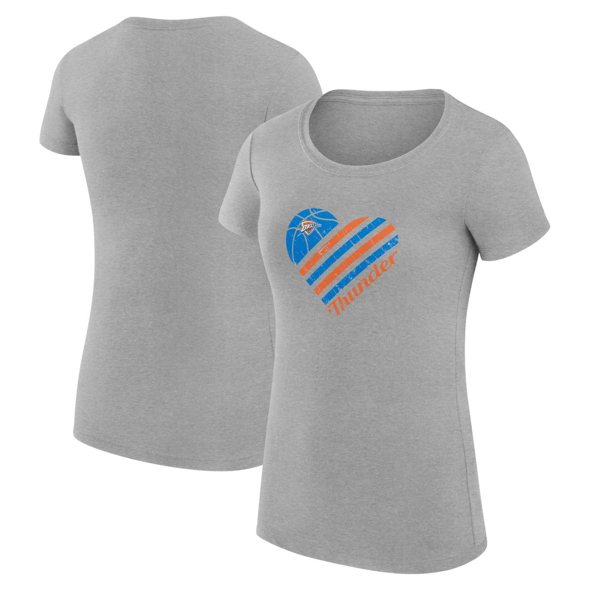Oklahoma City Thunder G-III 4Her by Carl Banks Women's Super-Slim Fit Lightweight Heart T-Shirt