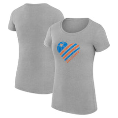 Oklahoma City Thunder G-III 4Her by Carl Banks Women's Super-Slim Fit Lightweight Heart T-Shirt
