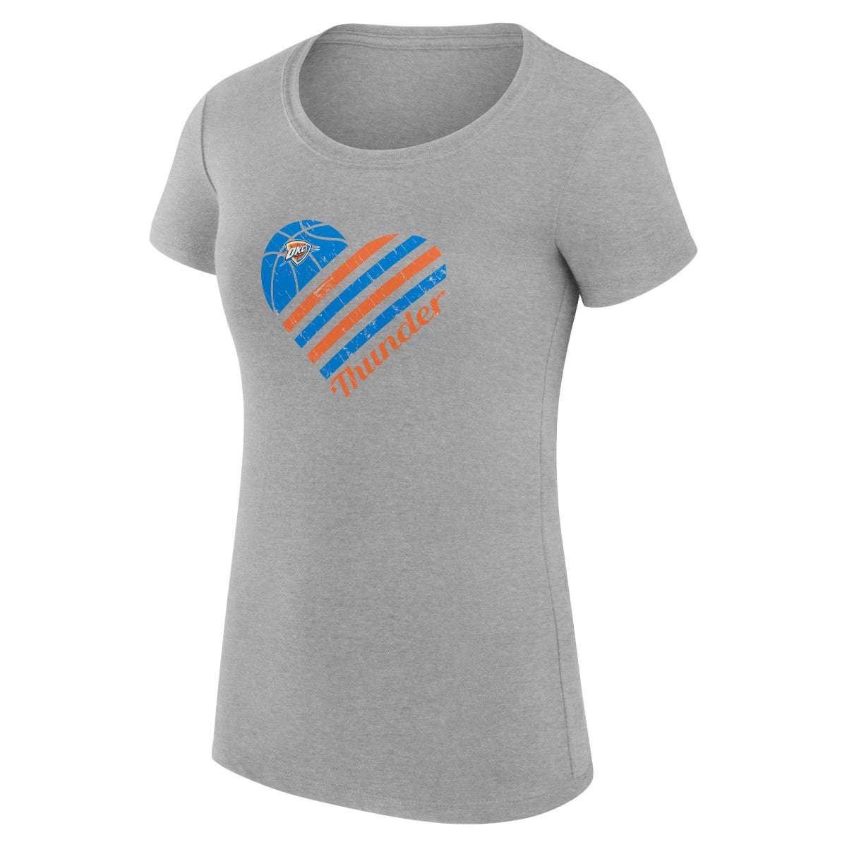 Oklahoma City Thunder G-III 4Her by Carl Banks Women's Super-Slim Fit Lightweight Heart T-Shirt