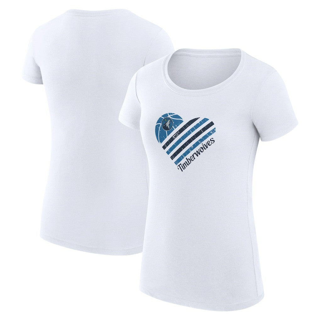 Minnesota Timberwolves G-III 4Her by Carl Banks Women's Super-Slim Fit Lightweight Heart T-Shirt