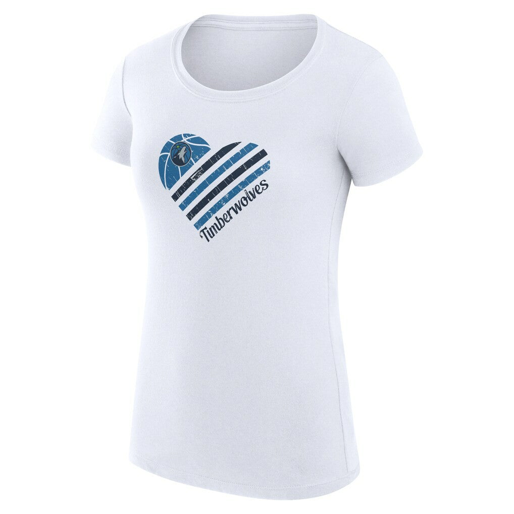 Minnesota Timberwolves G-III 4Her by Carl Banks Women's Super-Slim Fit Lightweight Heart T-Shirt
