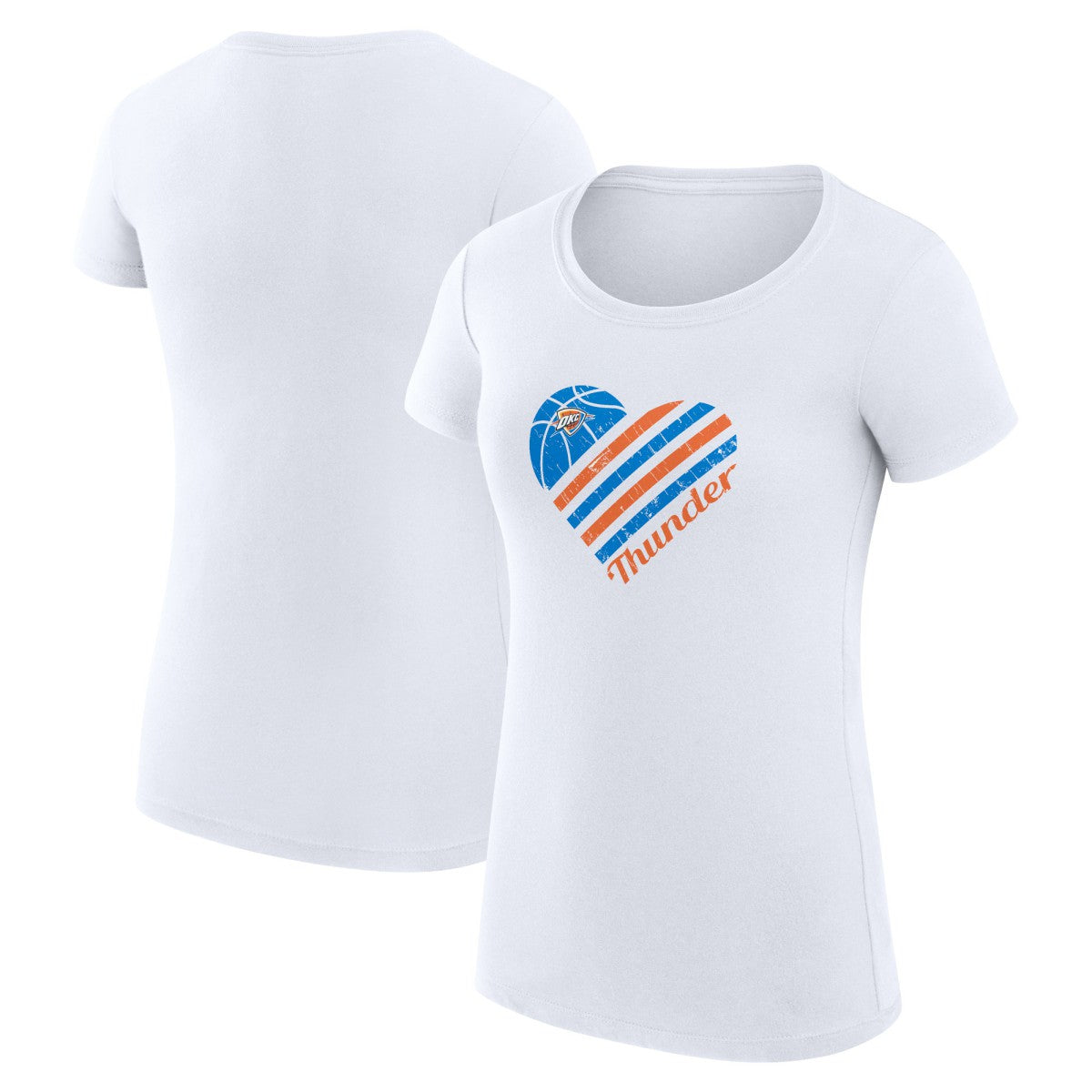 Oklahoma City Thunder G-III 4Her by Carl Banks Women's Super-Slim Fit Lightweight Heart T-Shirt