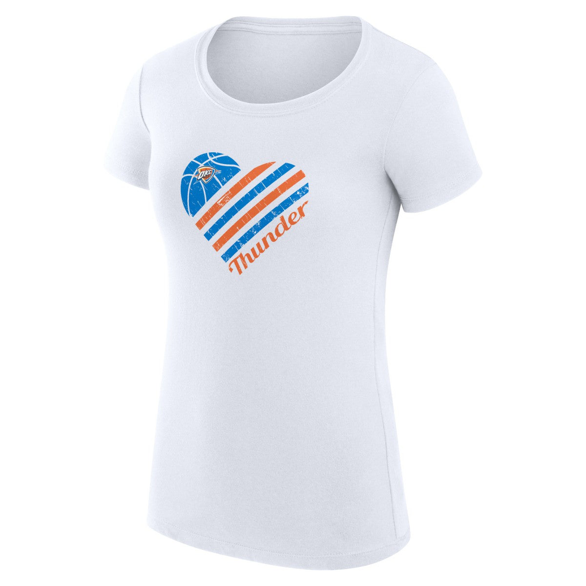 Oklahoma City Thunder G-III 4Her by Carl Banks Women's Super-Slim Fit Lightweight Heart T-Shirt