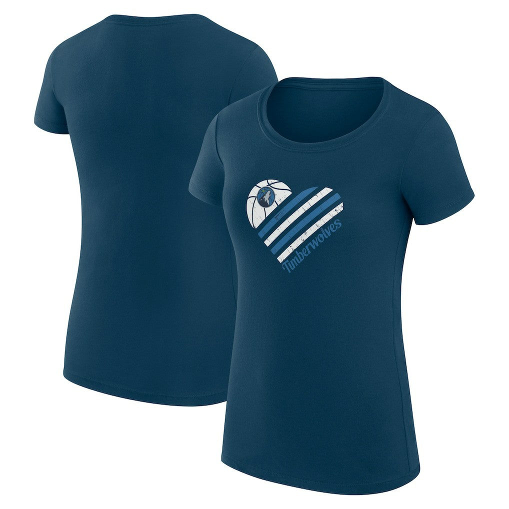 Minnesota Timberwolves G-III 4Her by Carl Banks Women's Super-Slim Fit Lightweight Heart T-Shirt