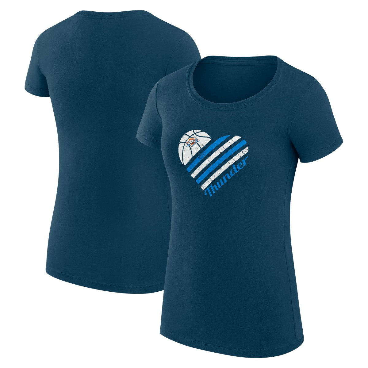 Oklahoma City Thunder G-III 4Her by Carl Banks Women's Super-Slim Fit Lightweight Heart T-Shirt
