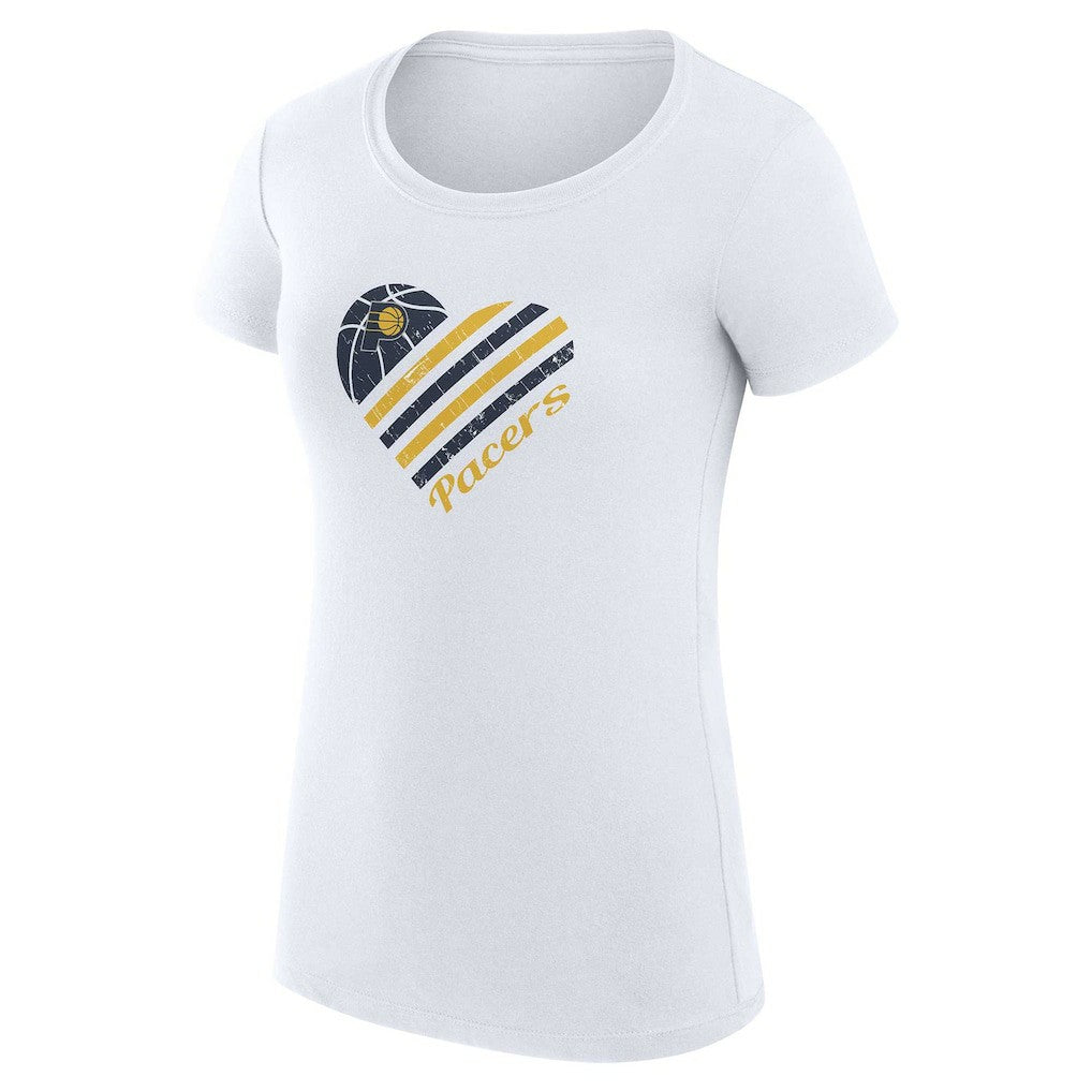 Indiana Pacers G-III 4Her by Carl Banks Women's Super-Slim Fit Lightweight Heart T-Shirt