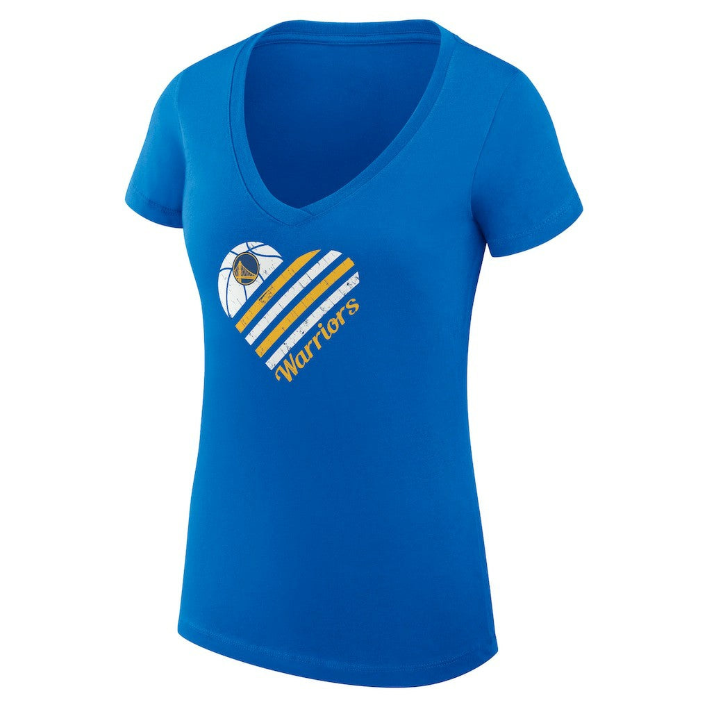 Golden State Warriors G-III 4Her by Carl Banks Women's Super-Slim Fit Lightweight Heart V-Neck T-Shirt sale