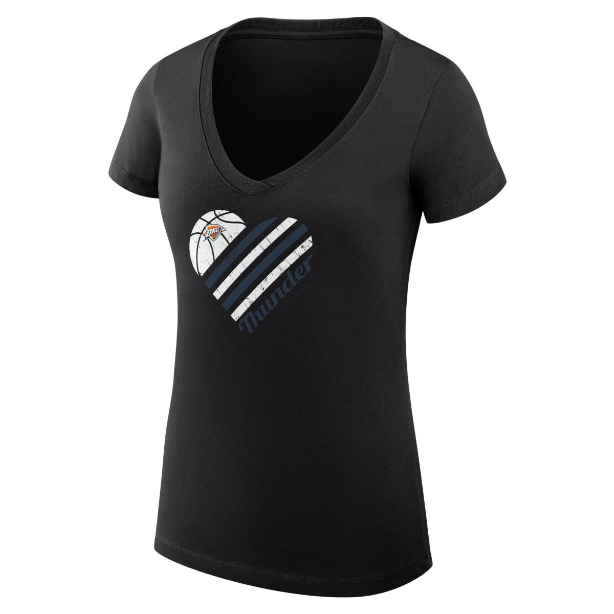 Oklahoma City Thunder G-III 4Her by Carl Banks Women's Super-Slim Fit Lightweight Heart V-Neck T-Shirt